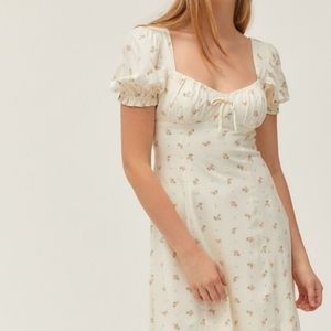 UO CASSIA PUFF SLEEVE MINI DRESS - size L